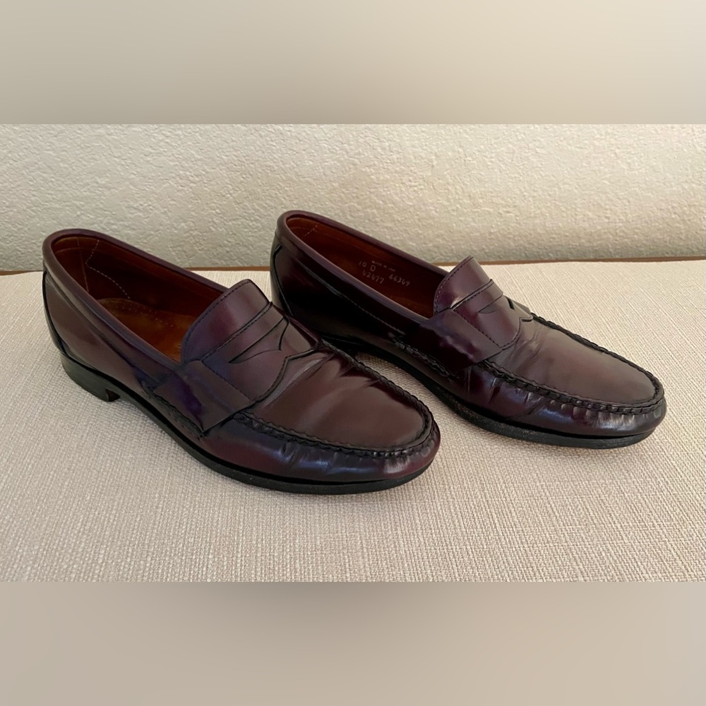 Allen Edmonds Men’s Walden Leather Loafers Burgundy Sz 10 D